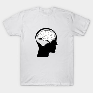 Look Forward Think Back - Reversed Brain - bw T-Shirt
